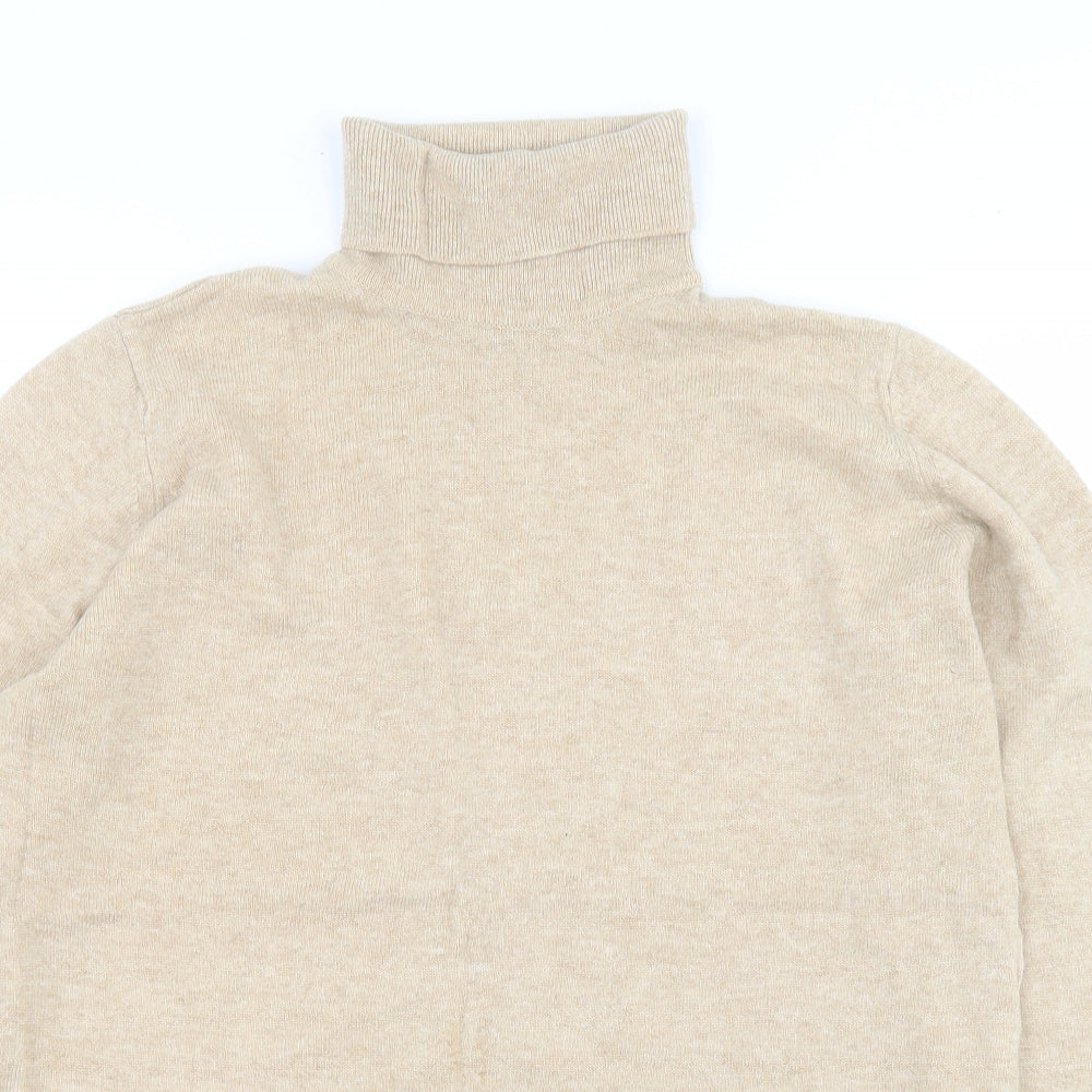 Marks and Spencer Womens Brown Roll Neck  Wool Pullover Jumper Size 14