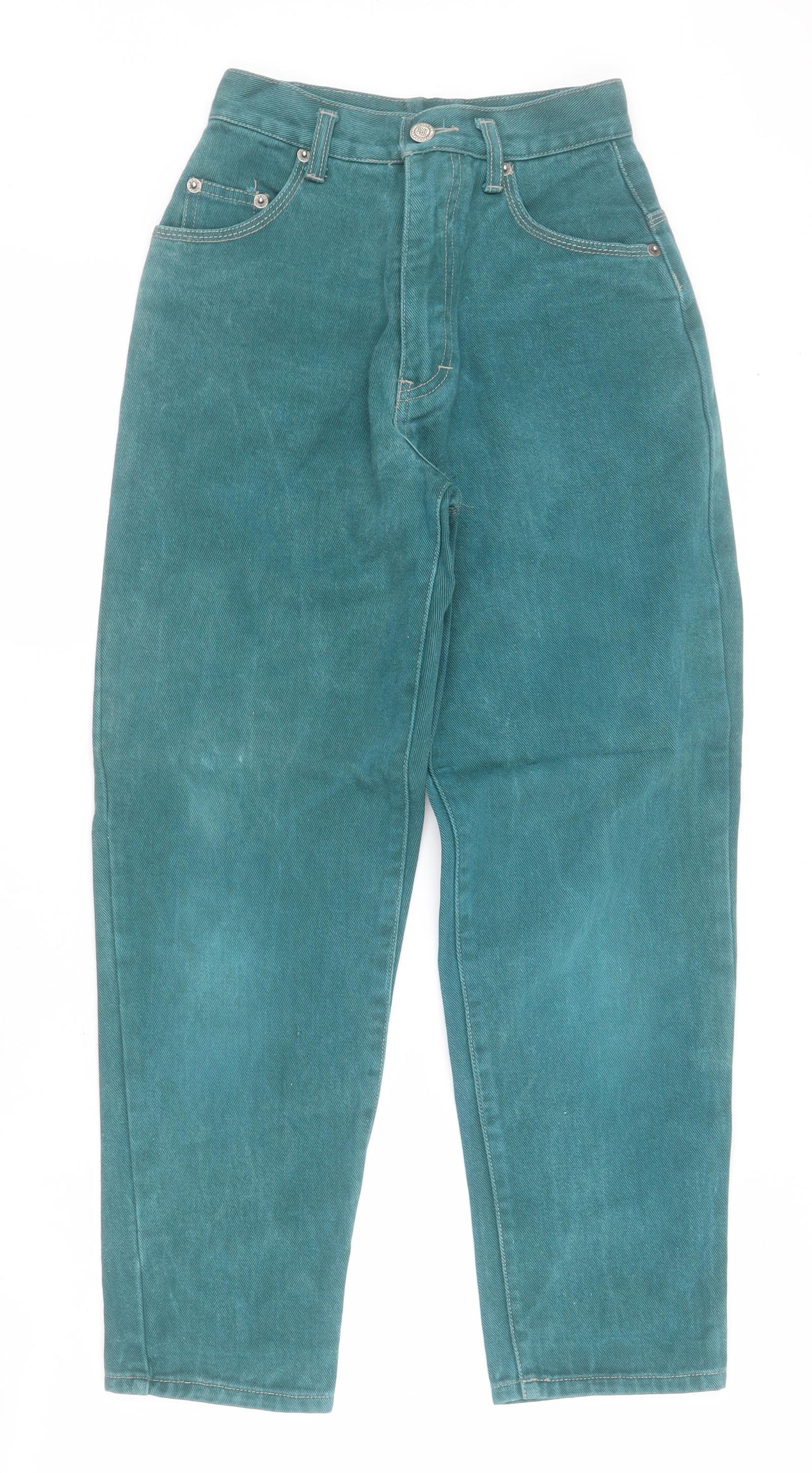 Streets Ahead Girls Green  100% Cotton Boyfriend Jeans Size 9-10 Years  Regular Zip