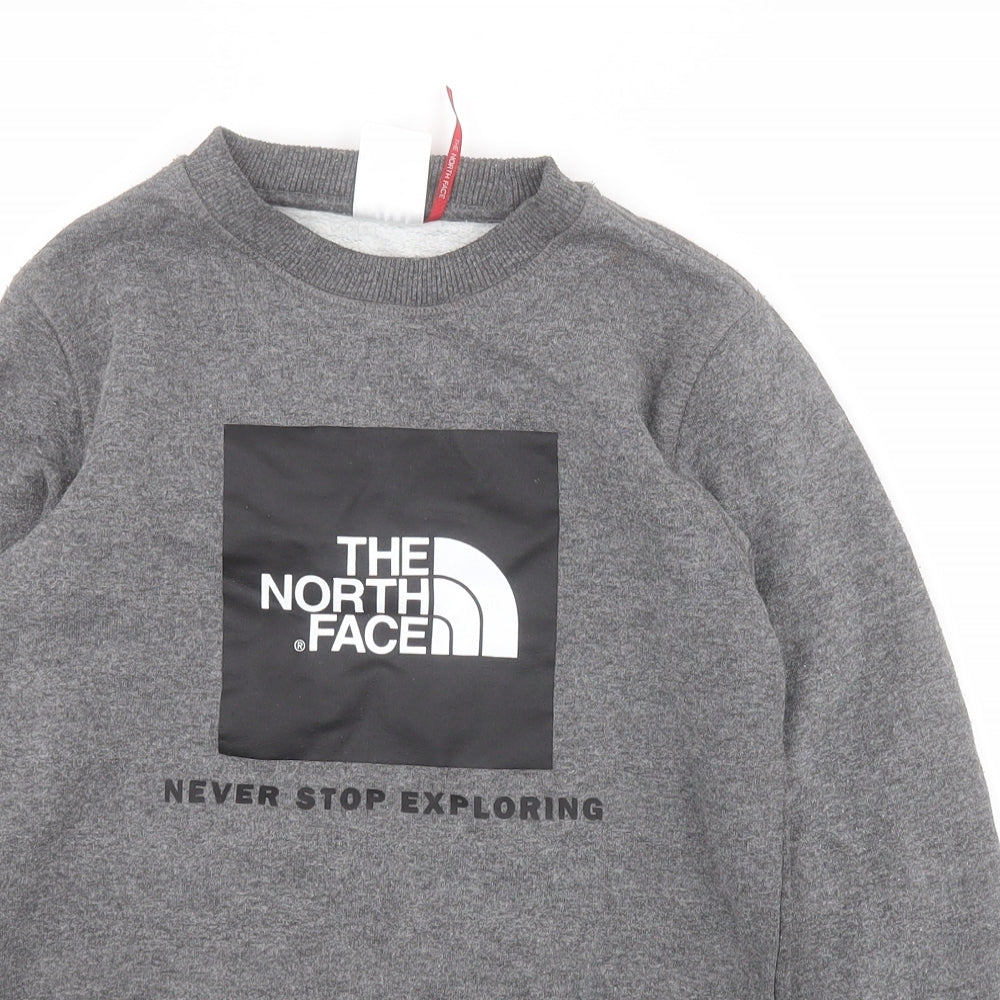 The Northface Boys Grey  Cotton Henley Sweatshirt Size S  Pullover