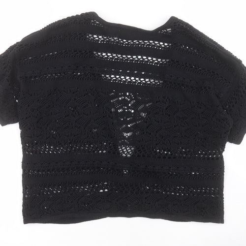 George Womens Black Square Neck  100% Cotton Shrug Jumper Size 18