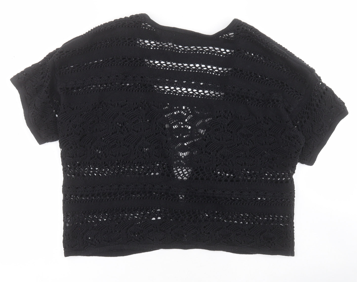 George Womens Black Square Neck  100% Cotton Shrug Jumper Size 18