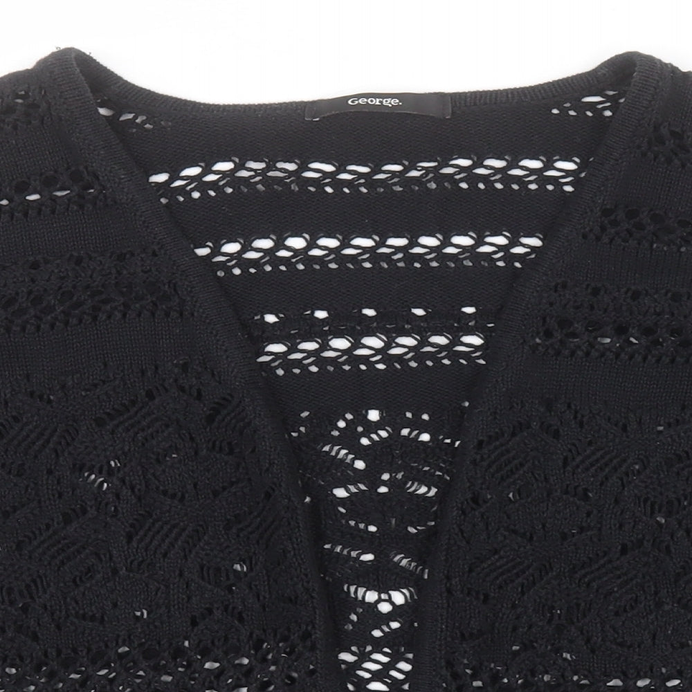 George Womens Black Square Neck  100% Cotton Shrug Jumper Size 18