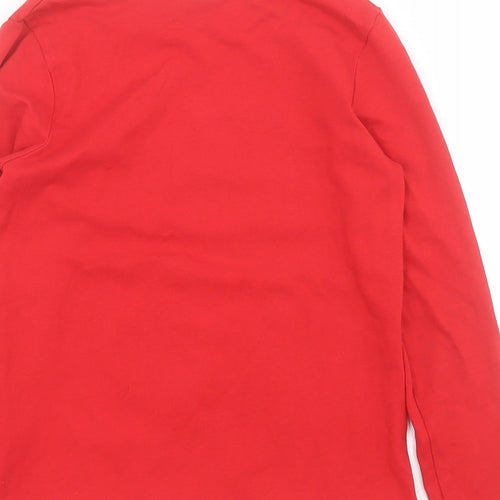 Matalan Girls Red  Cotton Basic T-Shirt Size 7 Years Round Neck Pullover