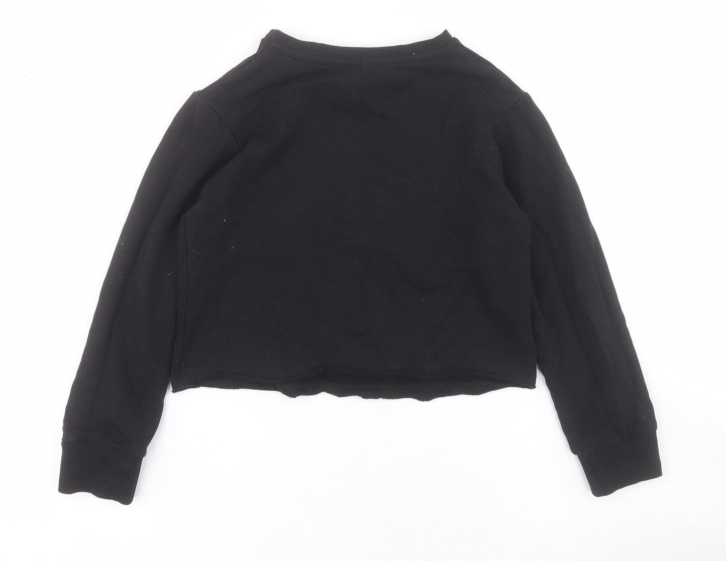 George Girls Black  Cotton Pullover Hoodie Size 7-8 Years  Pullover - Cropped
