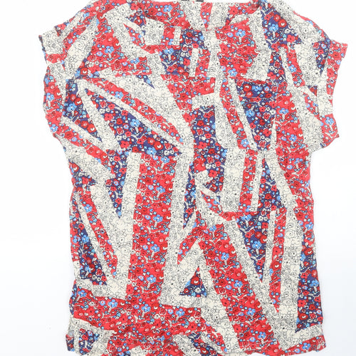 NEXT Womens Multicoloured Floral Viscose Basic Blouse Size 6 Round Neck - Jubilee