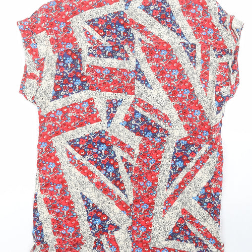 NEXT Womens Multicoloured Floral Viscose Basic Blouse Size 6 Round Neck - Jubilee