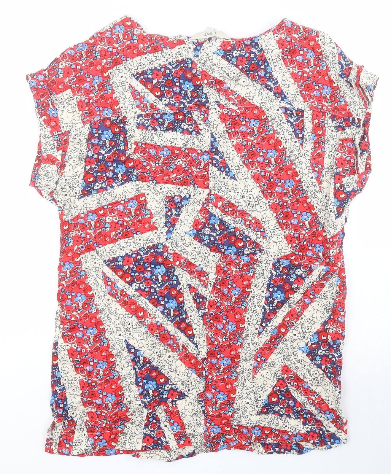 NEXT Womens Multicoloured Floral Viscose Basic Blouse Size 6 Round Neck - Jubilee