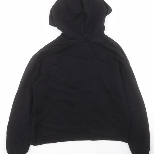 River Island Girls Black  Cotton Pullover Hoodie Size 11-12 Years  Pullover - Forever Sassy