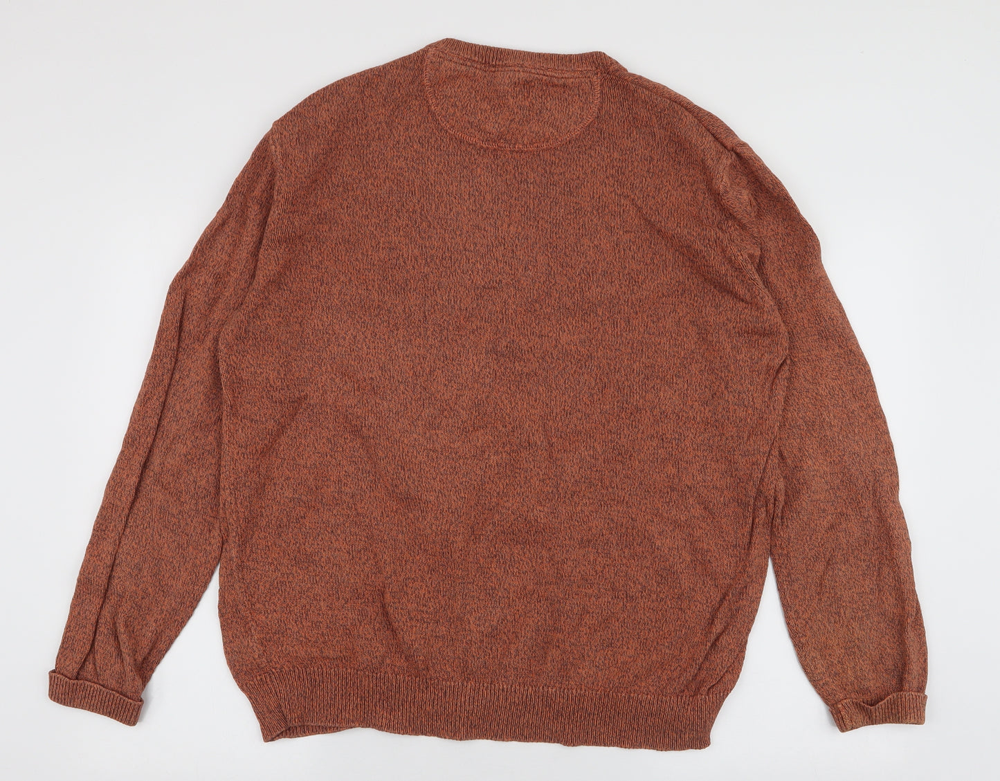 Lincoln Mens Brown Round Neck  Cotton Pullover Jumper Size XL