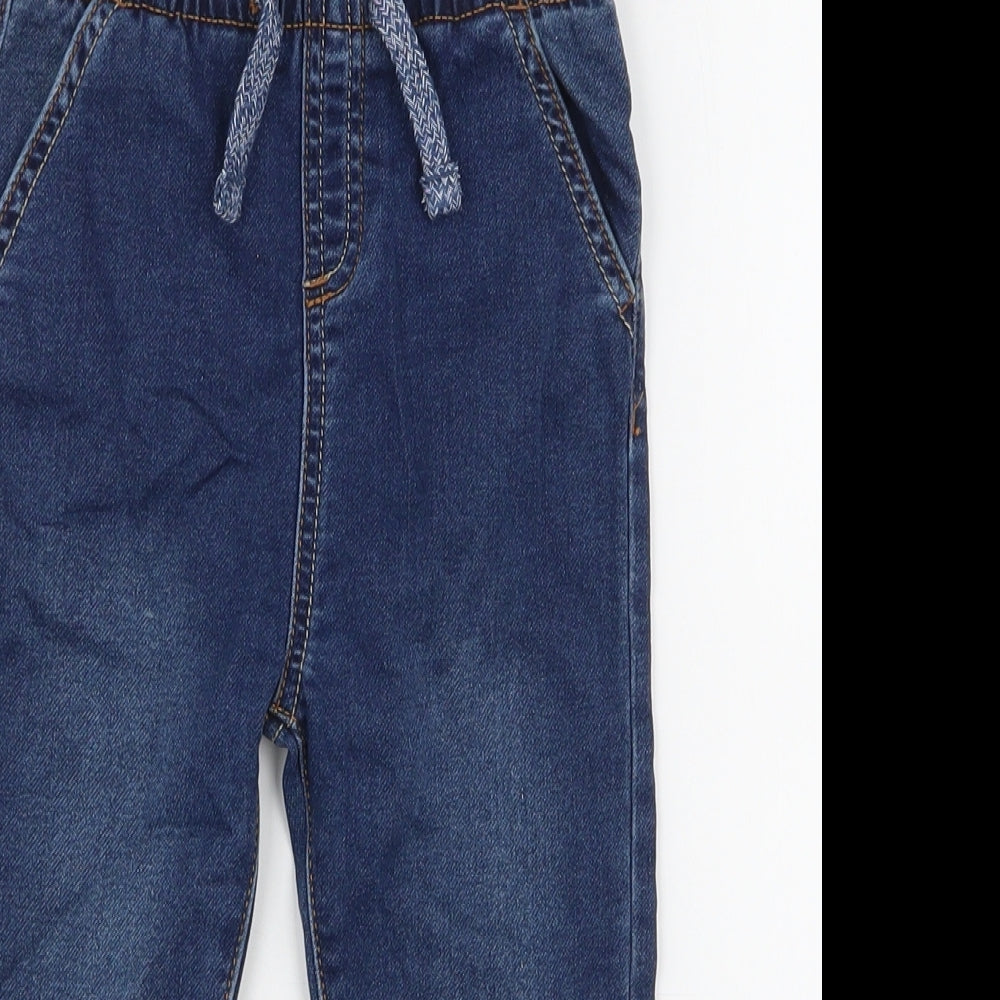 TU Boys Blue  Cotton Cargo Jeans Size 18-24 Months  Pullover