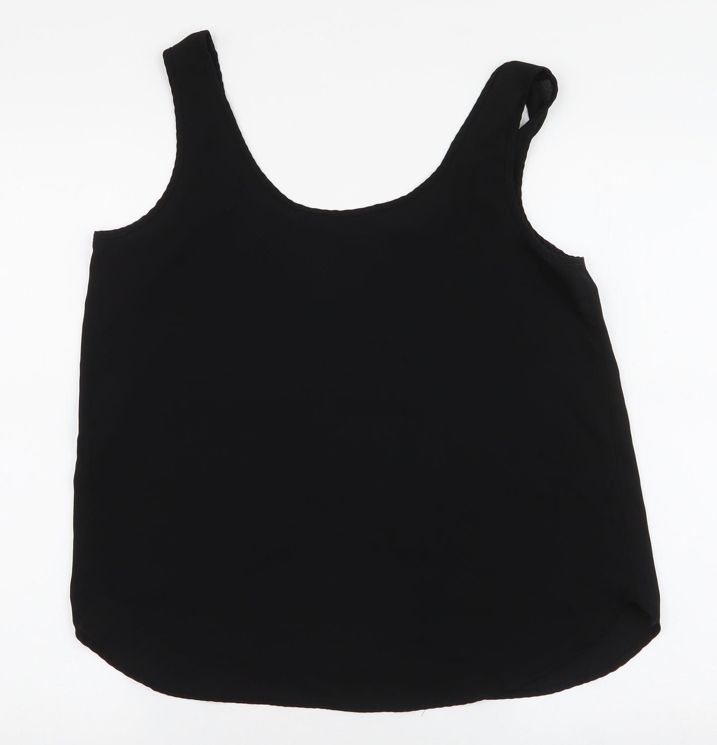 New Look Womens Black  Polyester Camisole Blouse Size 12 Round Neck