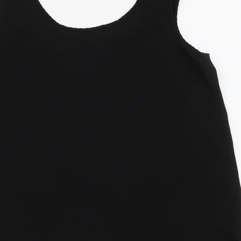 New Look Womens Black  Polyester Camisole Blouse Size 12 Round Neck