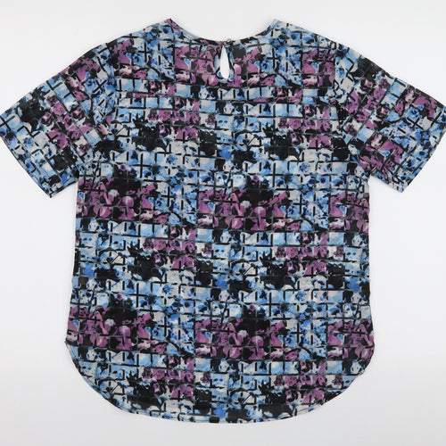 Ayarisa Womens Multicoloured Geometric Polyester Basic Blouse Size 12 Round Neck