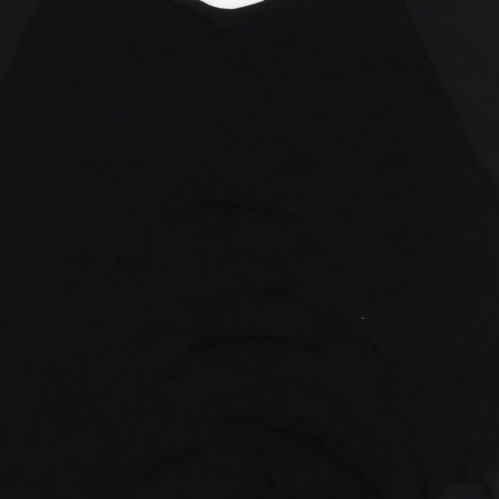 New Look Womens Black  Viscose Basic Blouse Size 8 Round Neck - cold shoulder