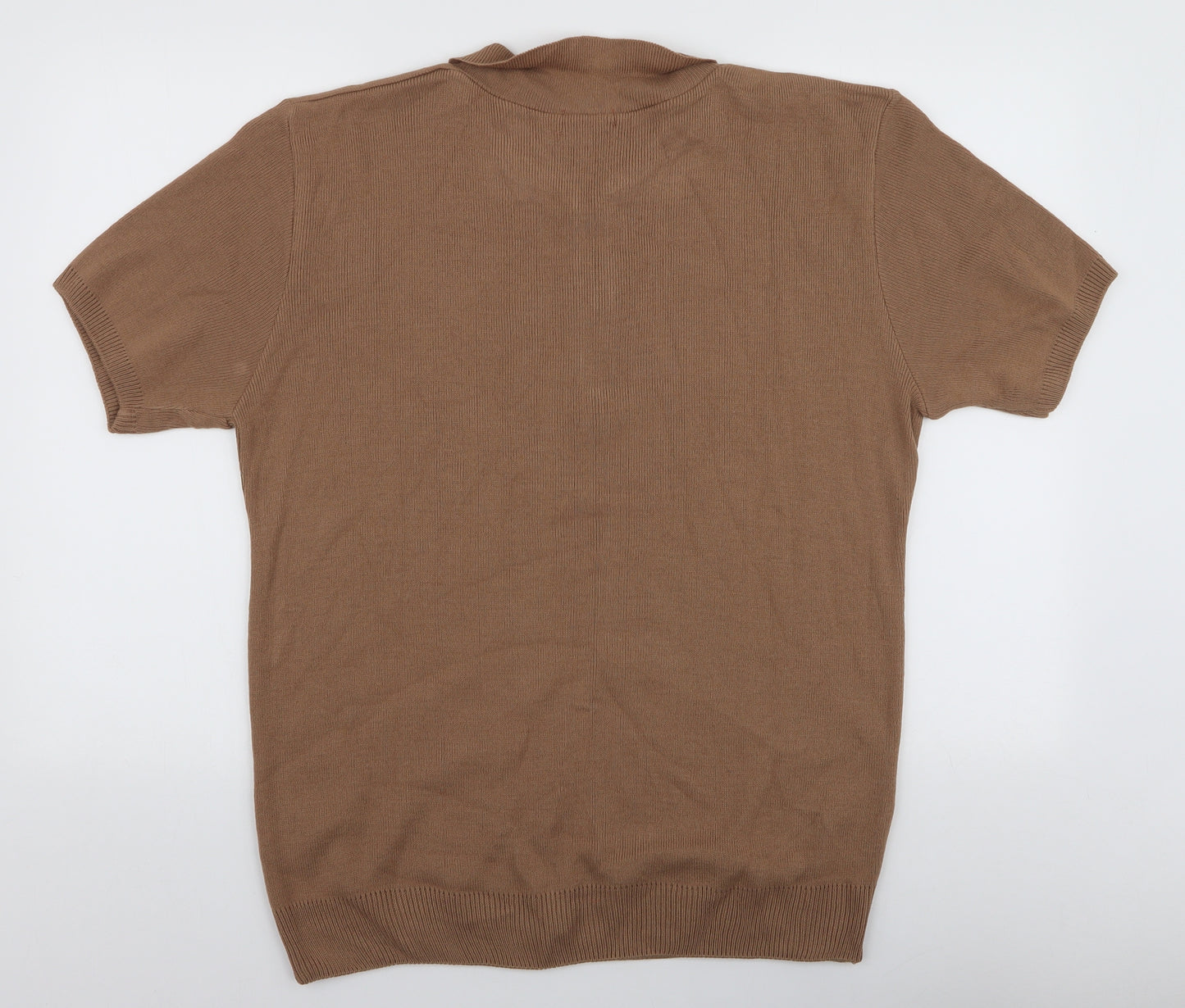 I SAW IT FIRST Mens Brown Collared  Acrylic Pullover Jumper Size XL