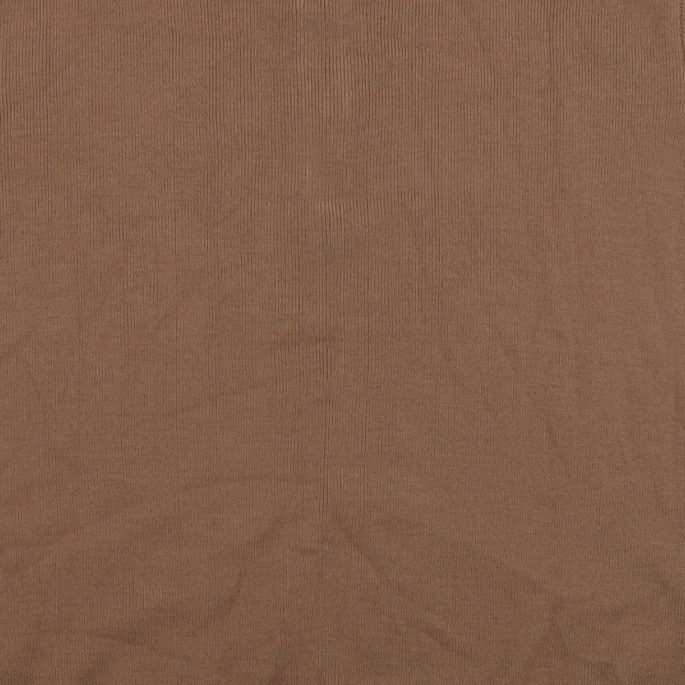 I SAW IT FIRST Mens Brown Collared  Acrylic Pullover Jumper Size XL