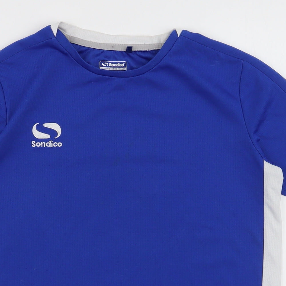 Sondico Boys Blue  Polyester Basic T-Shirt Size 11-12 Years Round Neck Pullover