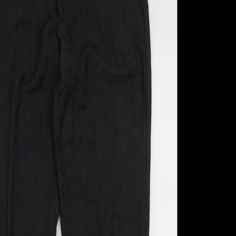Marks and Spencer Mens Grey  Polyester Trousers  Size 36 in L31 in Regular Zip
