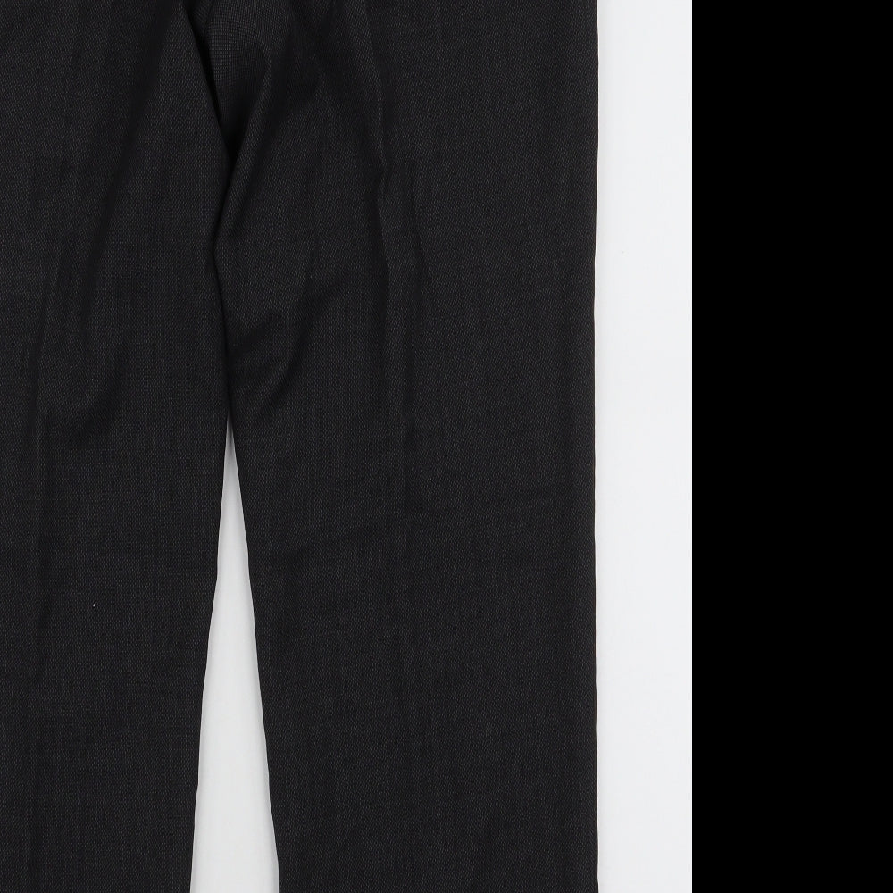 Marks and Spencer Mens Grey  Polyester Trousers  Size 36 in L31 in Regular Zip