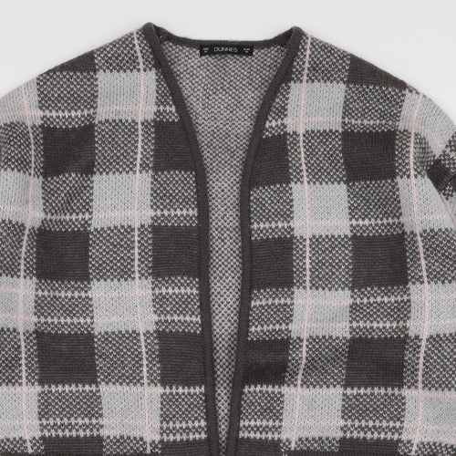 Dunnes Stores Womens Multicoloured V-Neck Plaid Acrylic Cardigan Jumper Size M