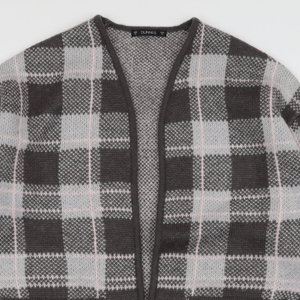 Dunnes Stores Womens Multicoloured V-Neck Plaid Acrylic Cardigan Jumper Size M