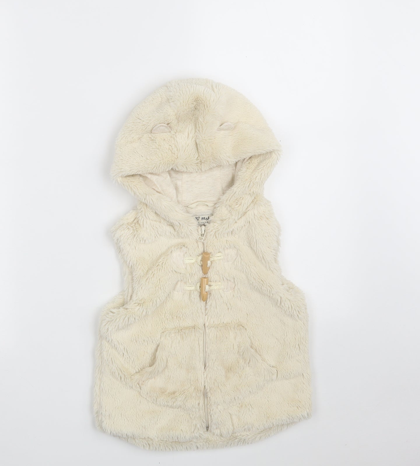 NEXT Girls Ivory   Gilet Jacket Size 4-5 Years  Zip