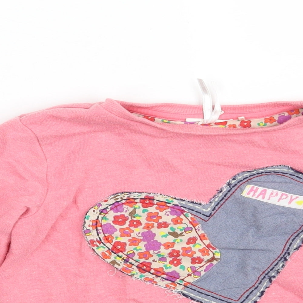 NEXT Girls Pink  Polyester Pullover Sweatshirt Size 4-5 Years   - HAPPY