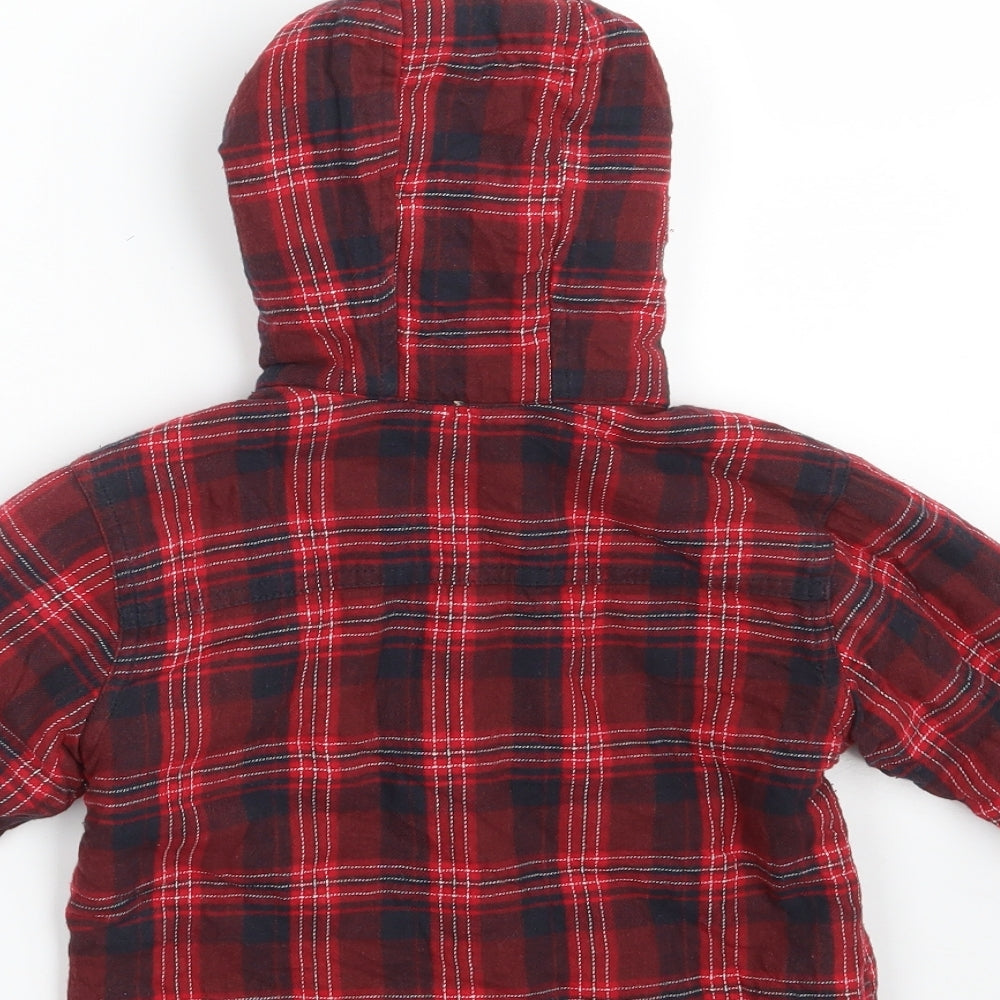 George Boys Red Plaid  Jacket  Size 2-3 Years  Button