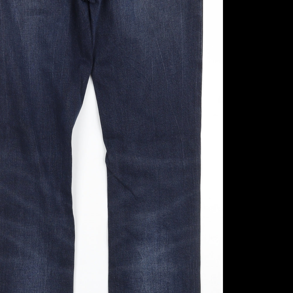 Tommy Jeans  Mens Blue  Cotton Bootcut Jeans Size 32 in L32 in Regular Zip