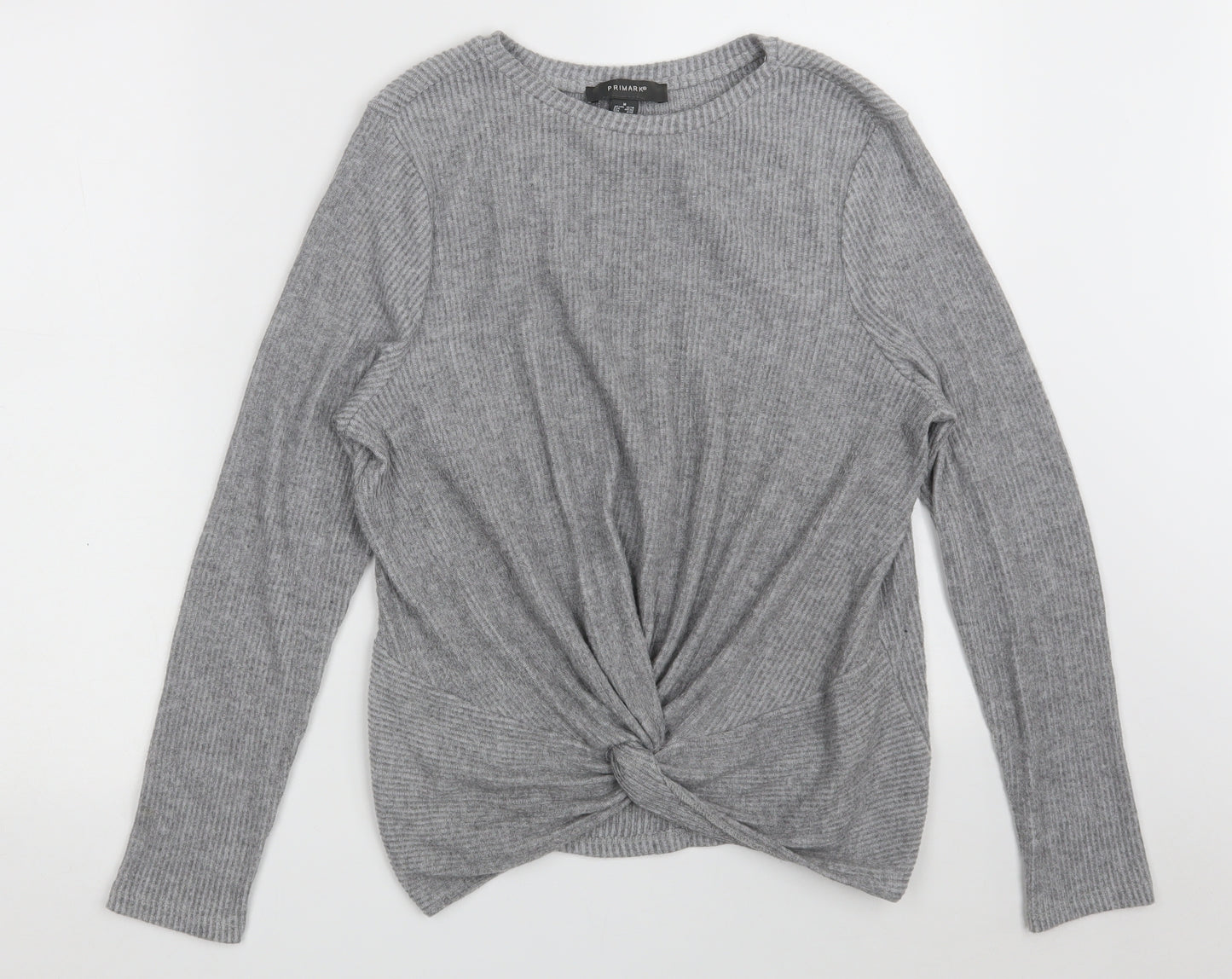 Primark Womens Grey Crew Neck  Acrylic Pullover Jumper Size M   - Size 12-14