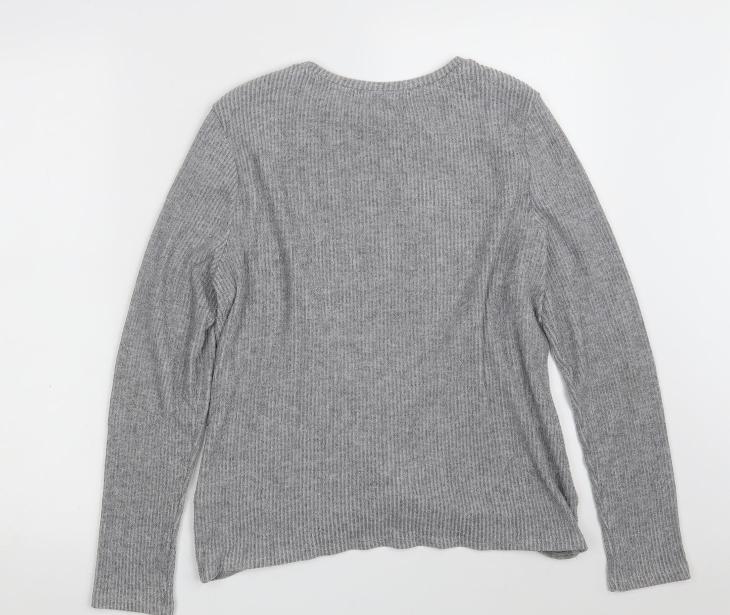 Primark Womens Grey Crew Neck  Acrylic Pullover Jumper Size M   - Size 12-14