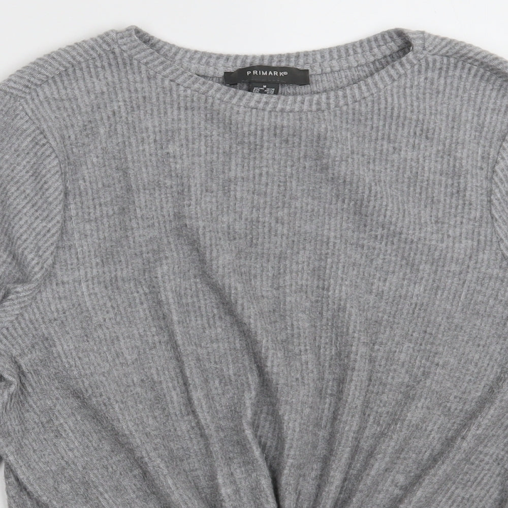 Primark Womens Grey Crew Neck  Acrylic Pullover Jumper Size M   - Size 12-14