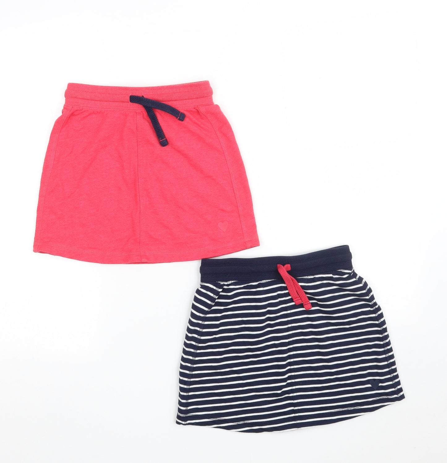 George Girls Multicoloured Striped Cotton Mini Skirt Size 7-8 Years  Regular  - 2-Pieces Set