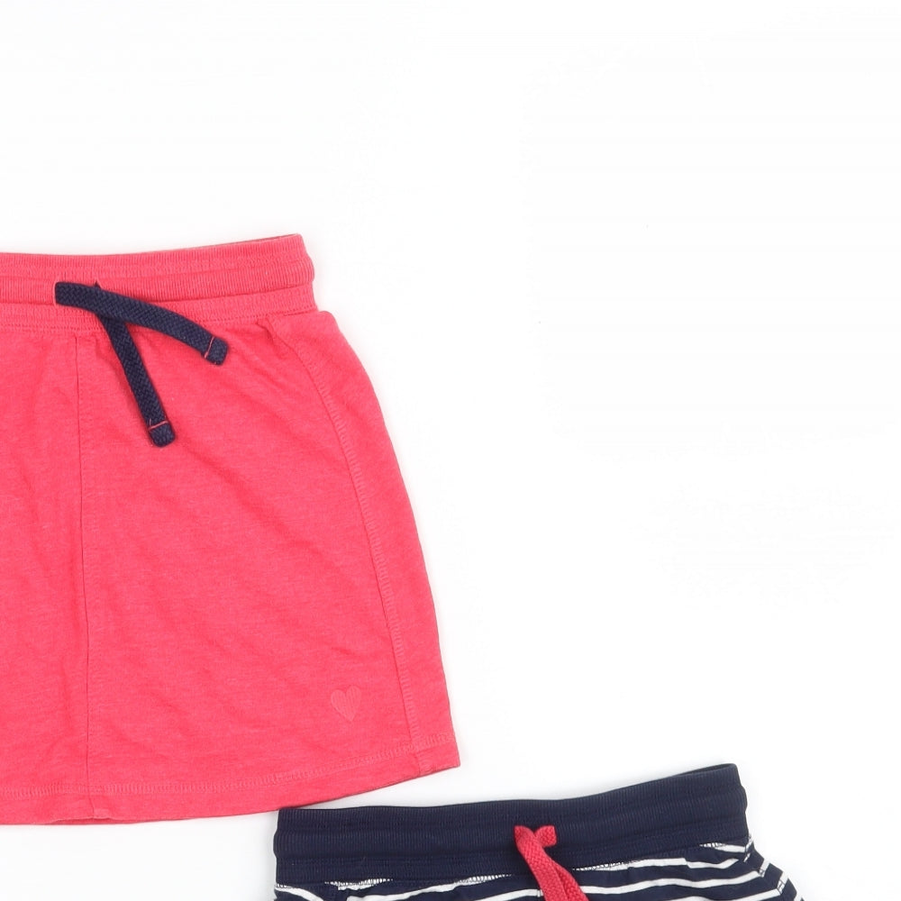 George Girls Multicoloured Striped Cotton Mini Skirt Size 7-8 Years  Regular  - 2-Pieces Set