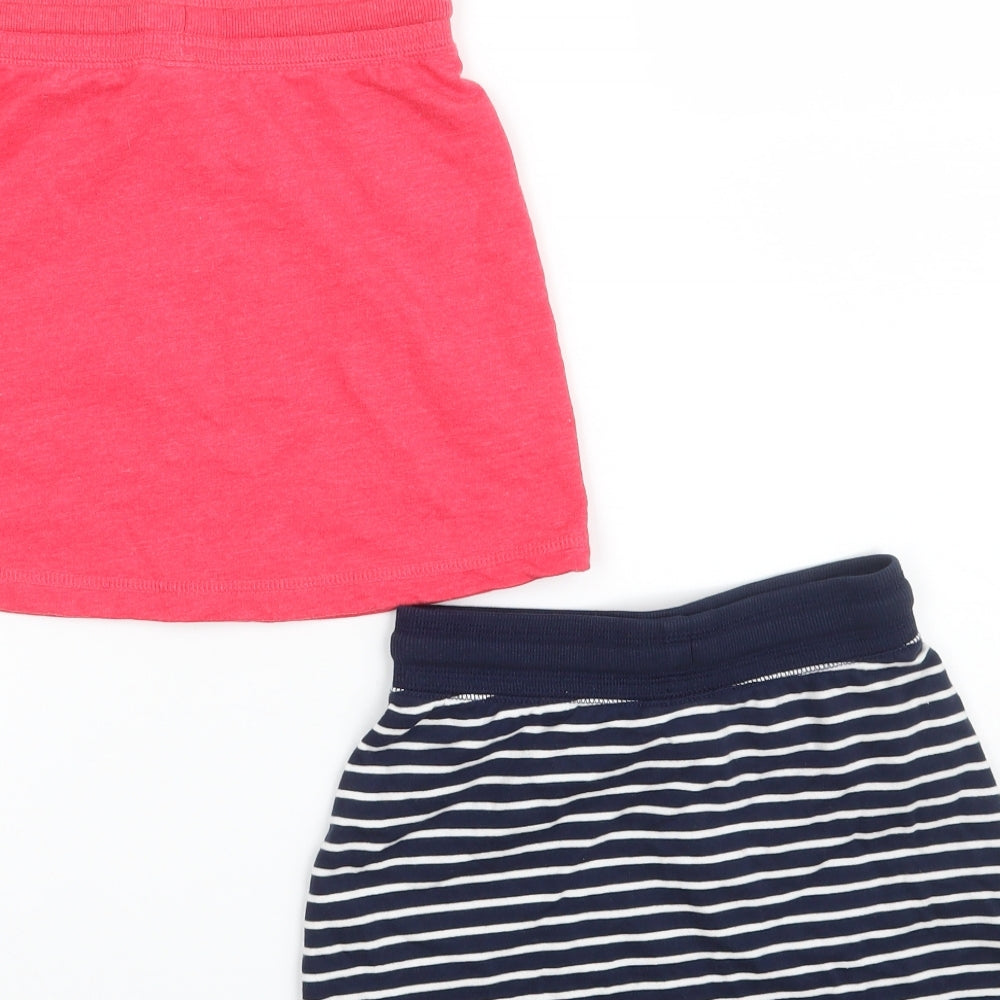 George Girls Multicoloured Striped Cotton Mini Skirt Size 7-8 Years  Regular  - 2-Pieces Set