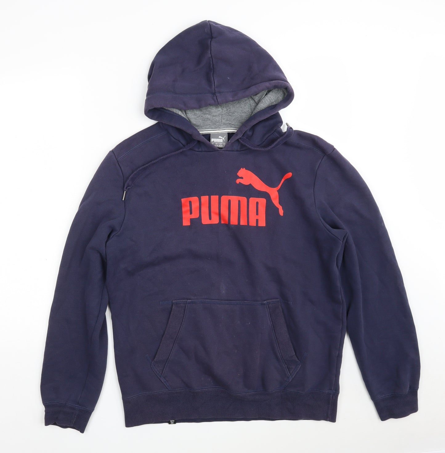 PUMA Mens Blue  Cotton Pullover Hoodie Size M
