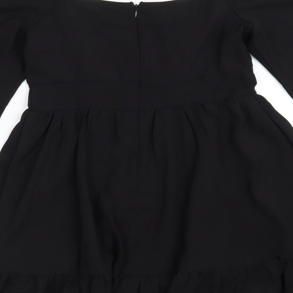 SheIn Womens Black  Polyester A-Line  Size XS  Square Neck Zip