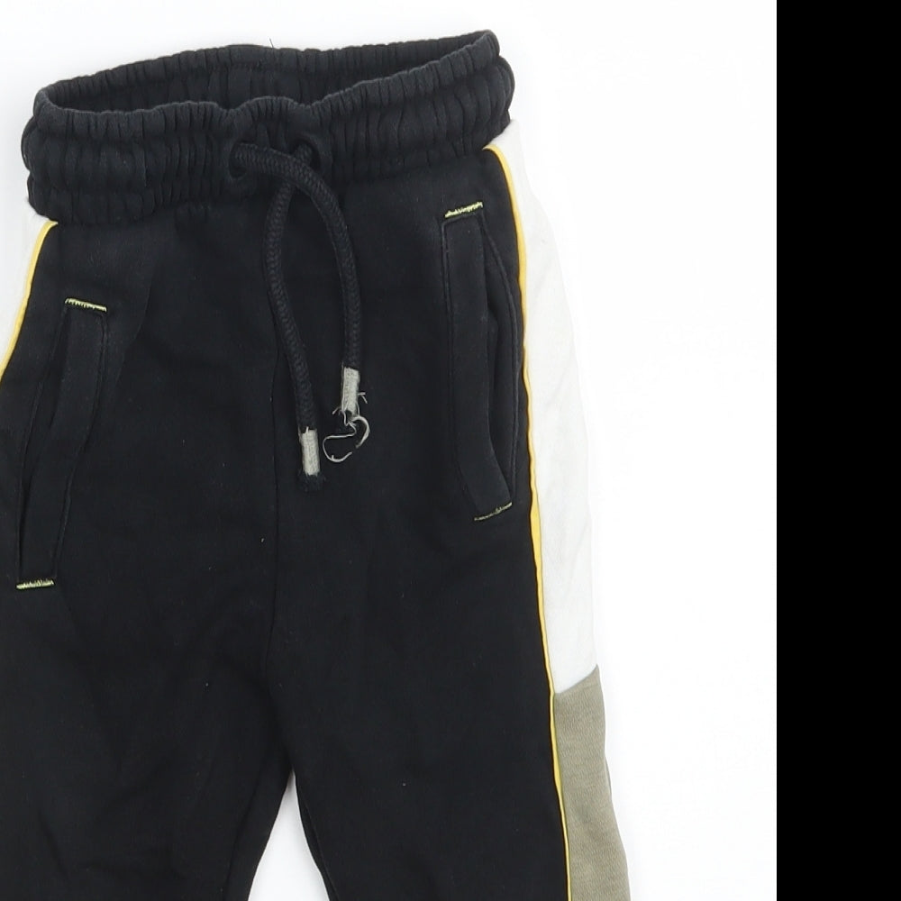 George Boys Black  Cotton Jogger Trousers Size 2-3 Years  Regular