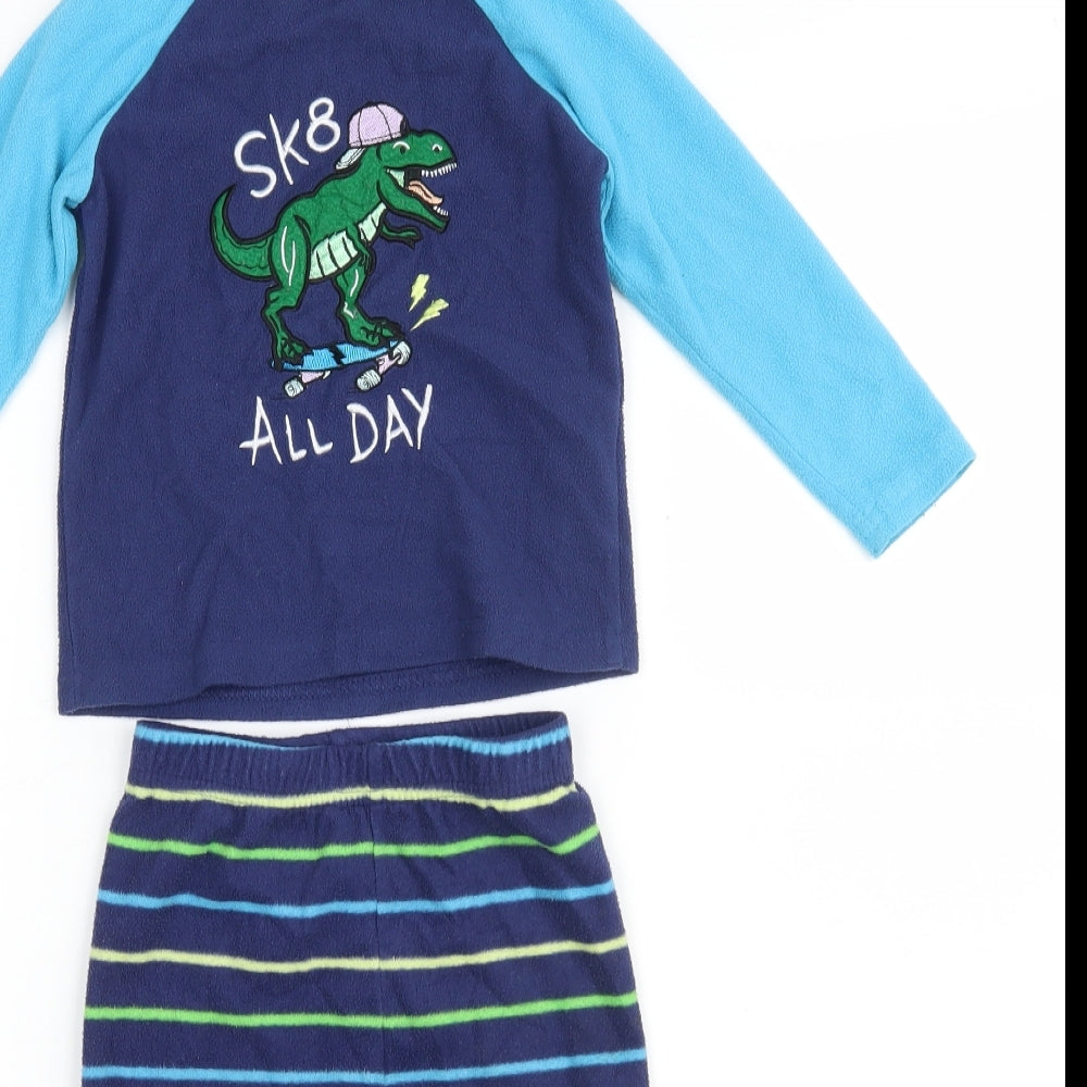 Primark Boys Blue Striped 100% Polyester Babydoll Lounge Set Size 18-24 Months   - SK8 Allday
