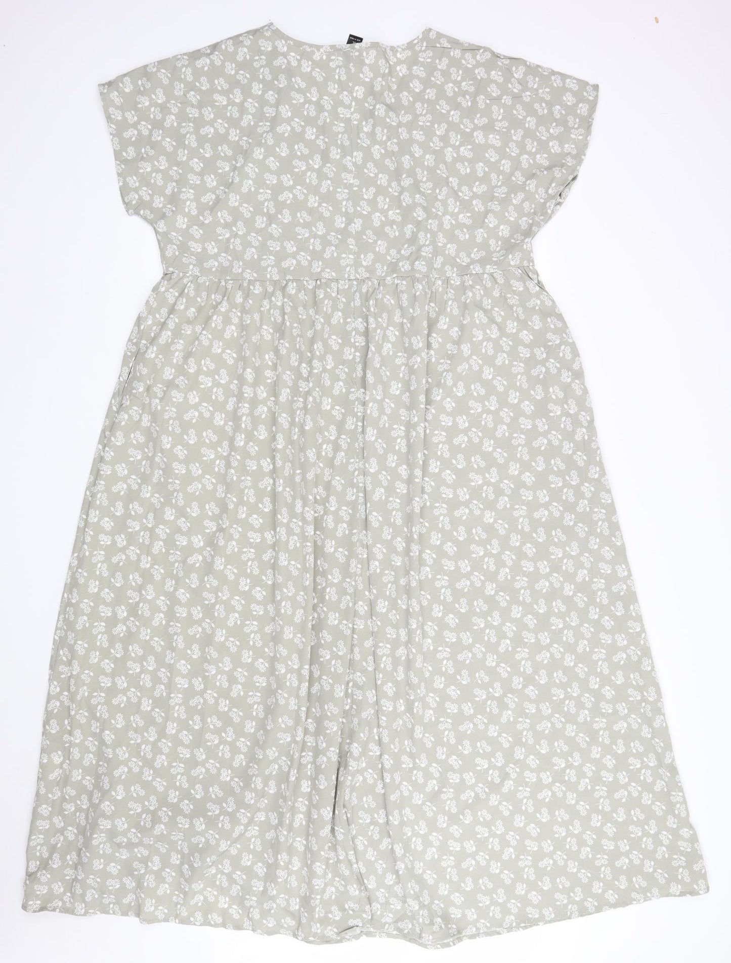 Emery Rose Womens Beige Floral Polyester Maxi  Size XL  V-Neck