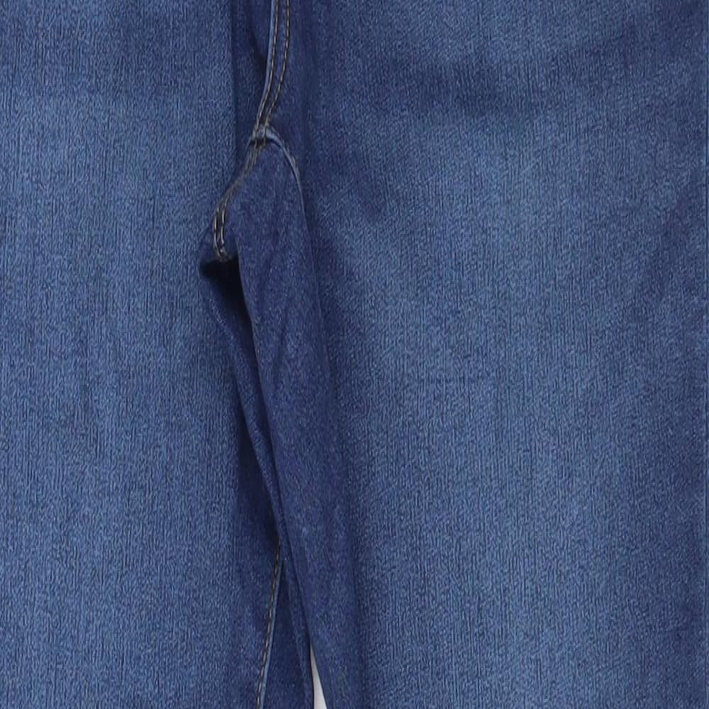 Denim & Co. Womens Blue  Cotton Skinny Jeans Size 12 L28.5 in Regular Zip