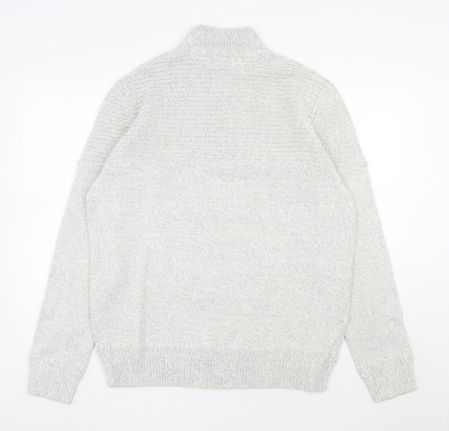 TU Mens Grey High Neck  Acrylic Pullover Jumper Size XL