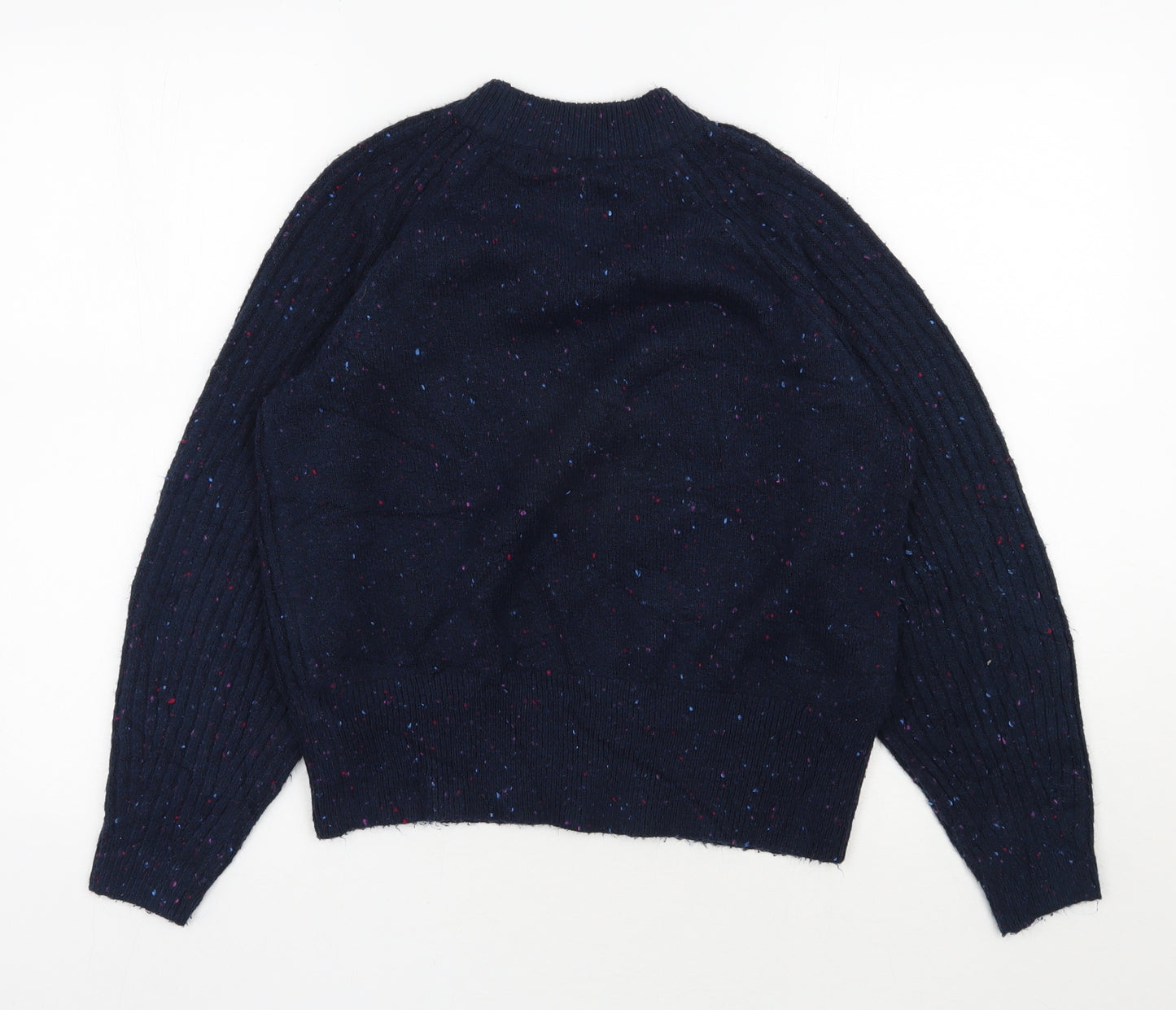 Marks and Spencer Womens Blue Round Neck  Acrylic Pullover Jumper Size S