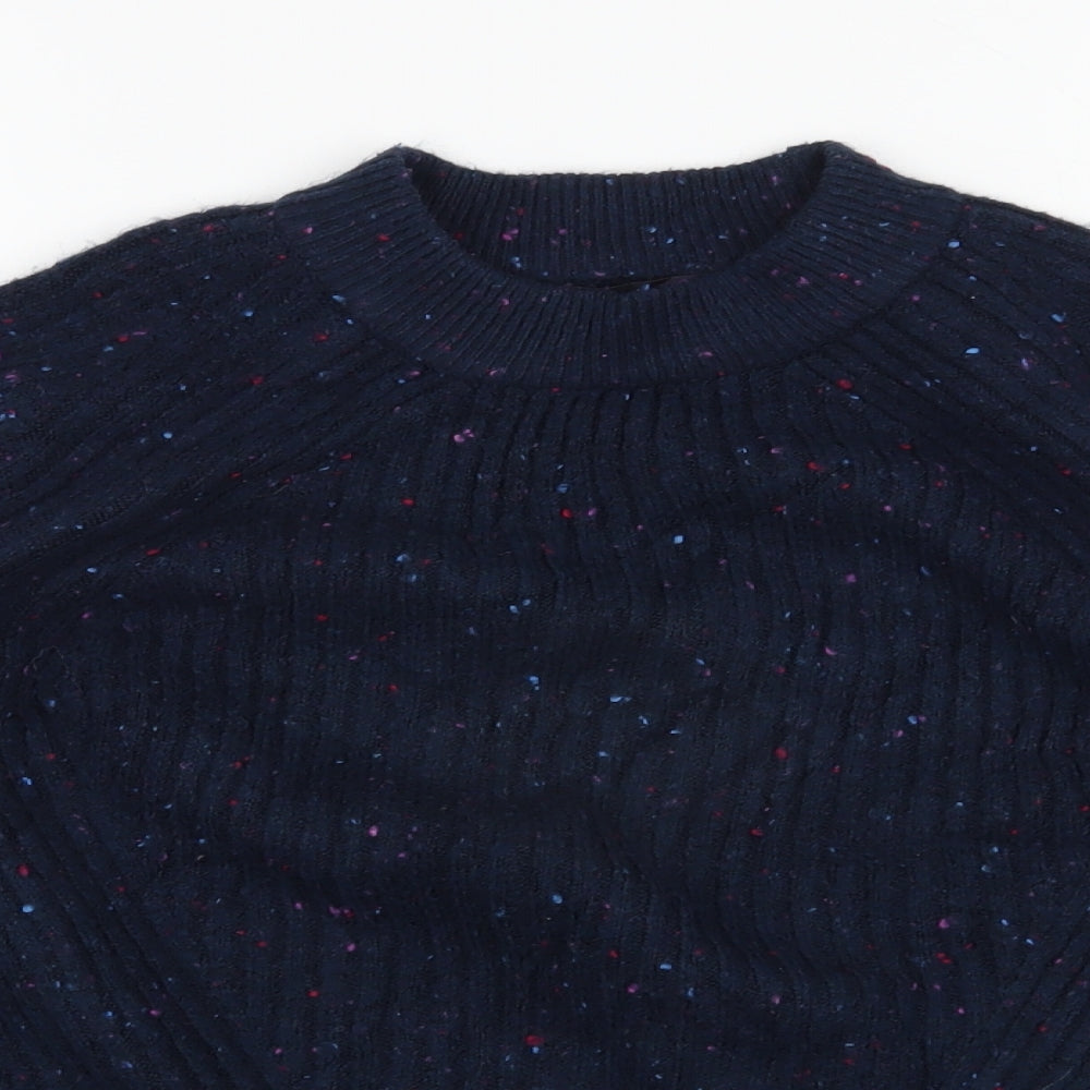 Marks and Spencer Womens Blue Round Neck  Acrylic Pullover Jumper Size S