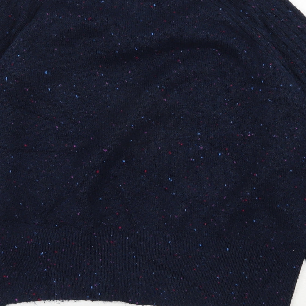 Marks and Spencer Womens Blue Round Neck  Acrylic Pullover Jumper Size S