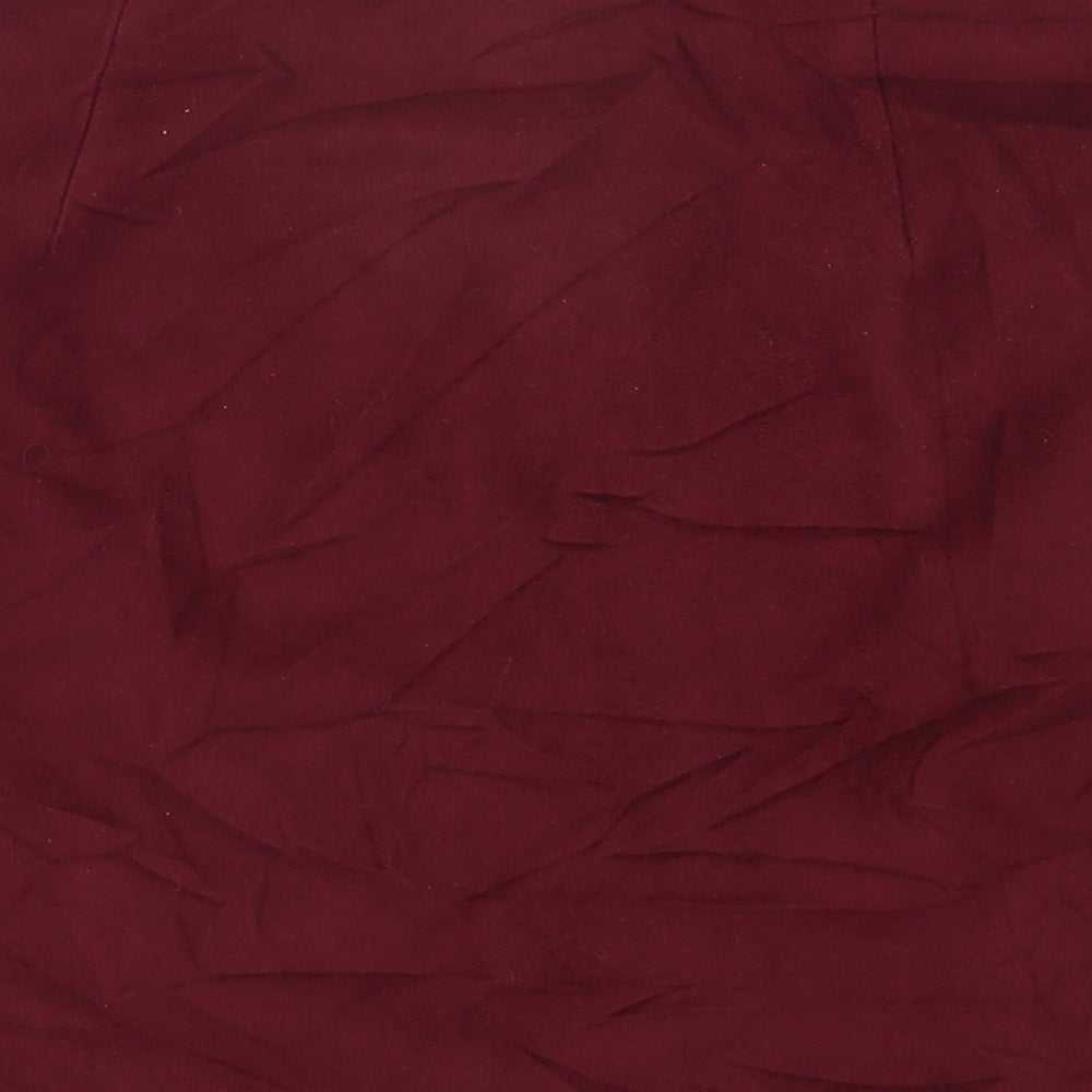 Primark Womens Red  Polyester A-Line Skirt Size 6   Button