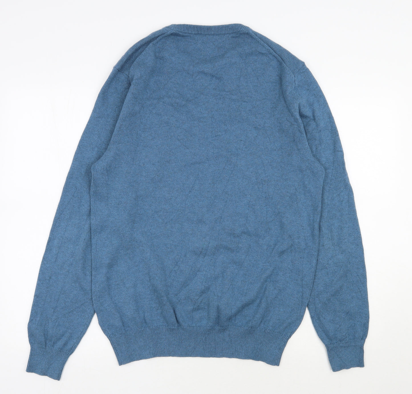 Crew Clothing Mens Blue Round Neck  Cotton Pullover Jumper Size M
