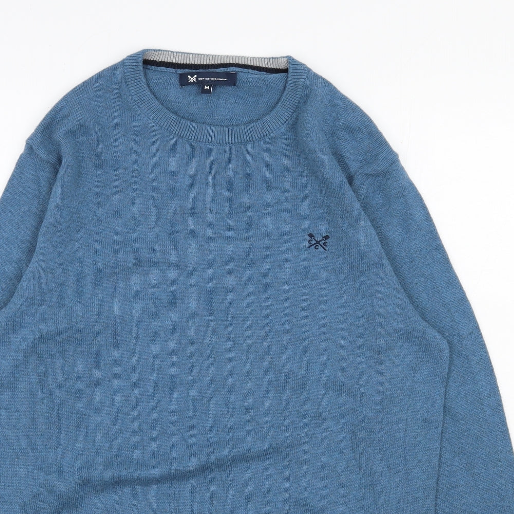 Crew Clothing Mens Blue Round Neck  Cotton Pullover Jumper Size M