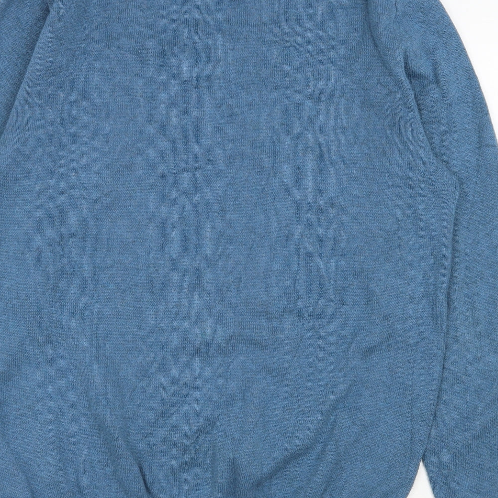 Crew Clothing Mens Blue Round Neck  Cotton Pullover Jumper Size M