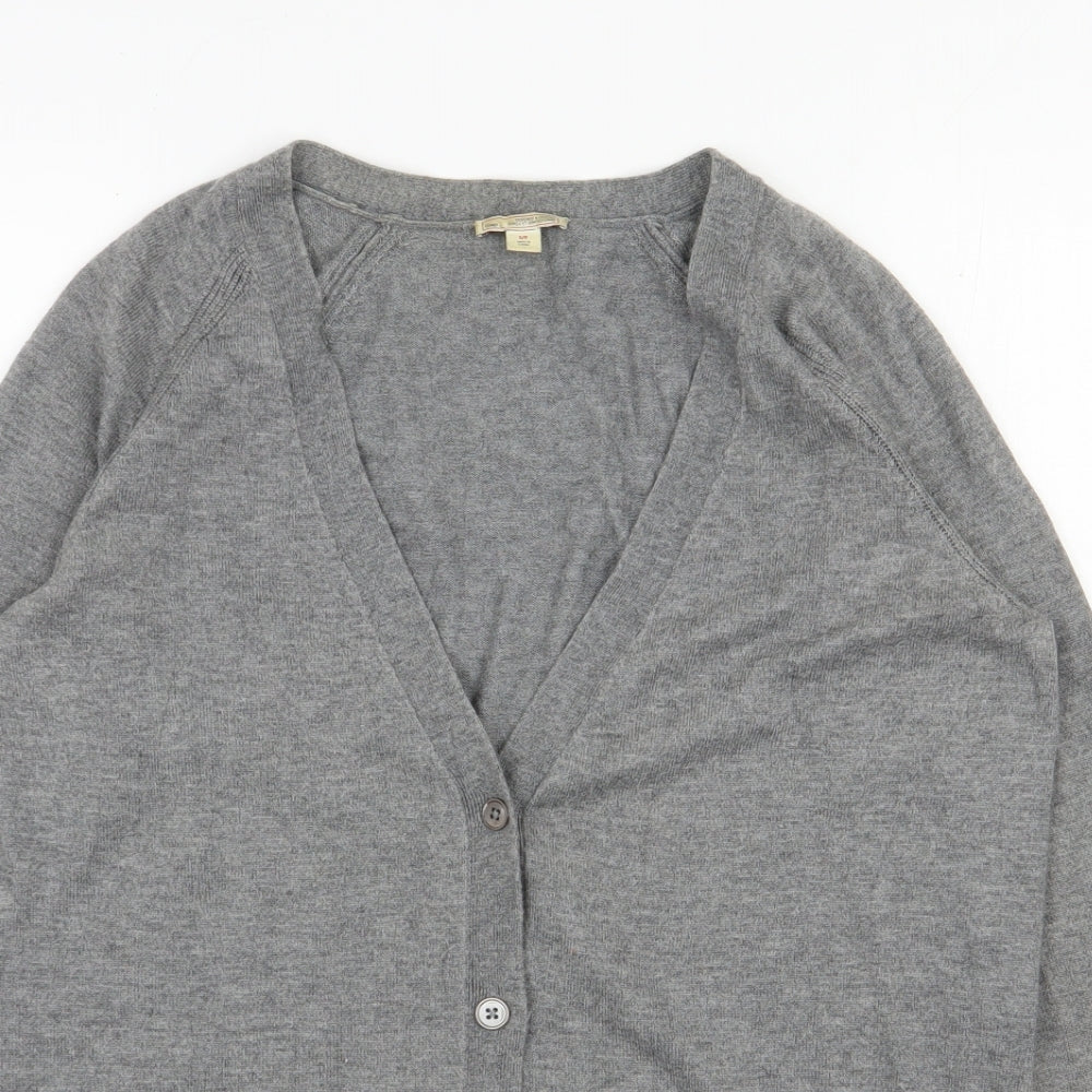 Gap Womens Grey V-Neck  Nylon Cardigan Jumper Size S